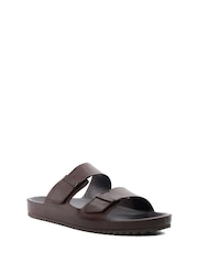Dune London Brown Intells Double Strap Sandals - Image 4 of 6