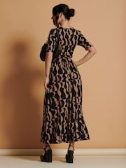 Jolie Moi Brown Printed Jenny Maxi Dress - Image 2 of 6