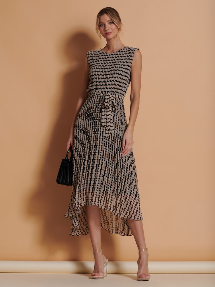 Vestido largo de chiffon con pliegues y corte asimétrico de Jolie Moi - Imagen 1 de 5 Vestido largo de chiffon con pliegues y corte asimétrico de Jolie Moi - Imagen 1 de 5