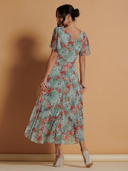 Rochie midi din sifon plisat Jolie Moi - Imaginea 2 din 6