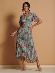 Rochie midi din sifon plisat Jolie Moi - Imaginea 3 din 6