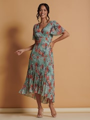 Rochie midi din sifon plisat Jolie Moi - Imaginea 4 din 6