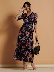 Jolie Moi Qaliyah Maxi-Wickelkleid aus Netzstoff - Bild 3 von 6