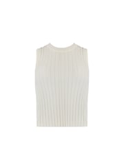 Ro&Zo White Wide Rib Knit Tank Top - Image 4 of 5