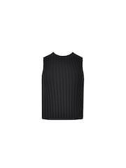 Ro&Zo Black Wide Rib Knit Tank Top - Image 6 of 6