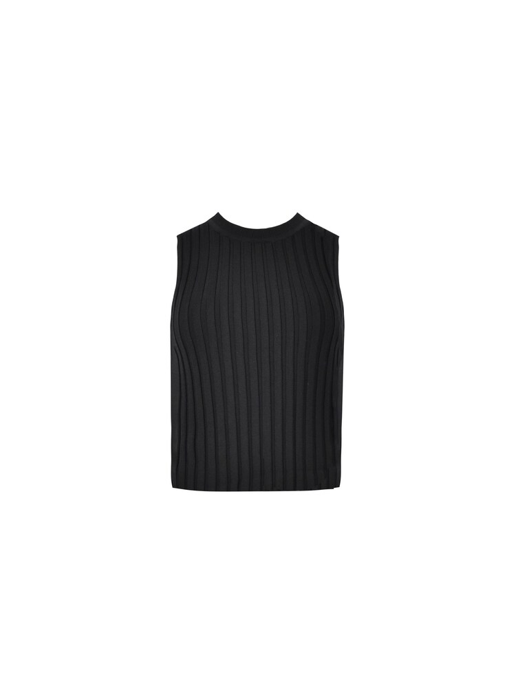 Ro&Zo Black Wide Rib Knit Tank Top - Image 6 of 6