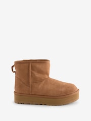 UGG Chestnut Brown Classic Ultra Mini Platform Boots - Image 1 of 6