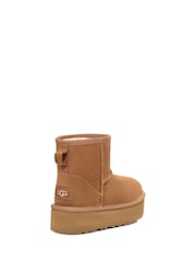UGG Chestnut Brown Classic Ultra Mini Platform Boots - Image 4 of 6