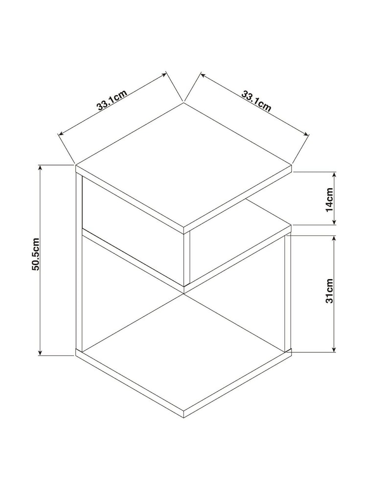 Light Bronx Oak Effect Side Table - Image 6 of 6