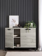 Grey Bronx Oak Effect Small Sideboard - Image 3 of 12