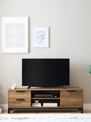 Dark Bronx Oak Effect Up To 65 Inch Compact Slim TV Unit - Image 1 of 12