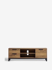 Dark Bronx Oak Effect Up To 65 Inch Compact Slim TV Unit - Image 6 of 12