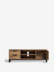 Dark Bronx Oak Effect Up To 65 Inch Compact Slim TV Unit - Image 7 of 12