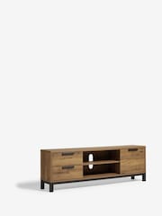 Dark Bronx Oak Effect Up To 65 Inch Compact Slim TV Unit - Image 8 of 12