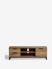 Dark Bronx Oak Effect Up To 65 Inch Compact Slim TV Unit - Image 10 of 12