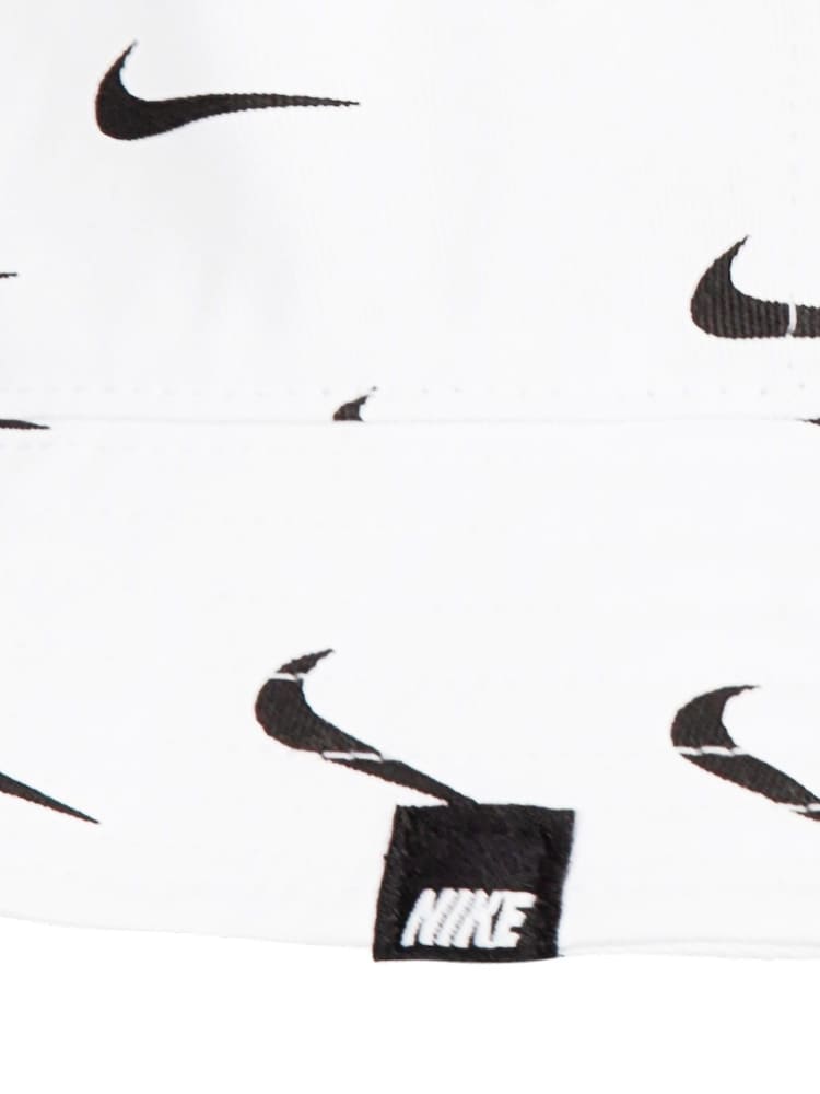 Nike White Little Kids Swoosh 100% Cotton Bucket Hat - Image 5 of 5