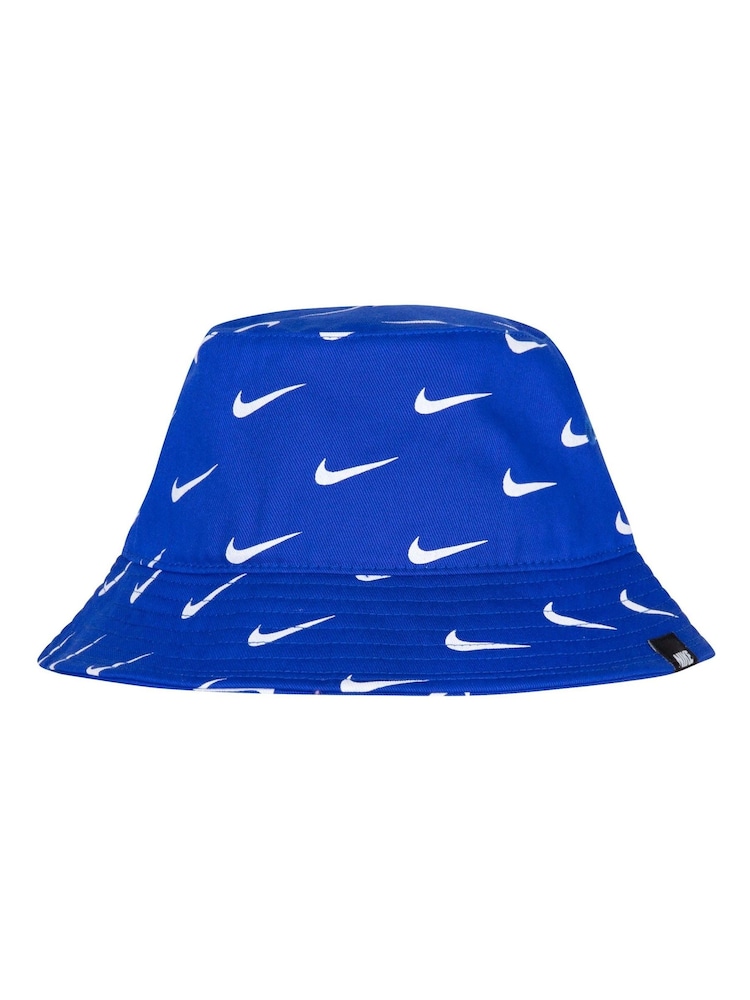 Nike Blue Little Kids Swoosh 100% Cotton Bucket Hat - Image 1 of 2 Nike Blue Little Kids Swoosh 100% Cotton Bucket Hat - Image 1 of 2
