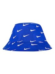 Nike Blue Little Kids Swoosh 100% Cotton Bucket Hat - Image 2 of 2
