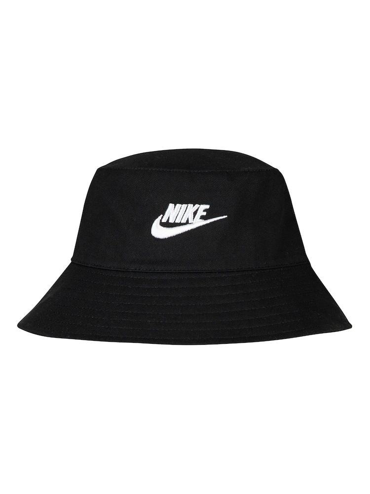 Nike Black Little Kids Futura Apex 100% Cotton Bucket Hat - Image 1 of 2