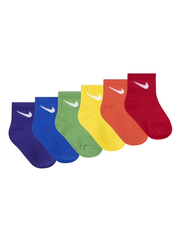 Nike Multi Infant Swoosh Ankle Socks 6 Pack - Image 2 of 10