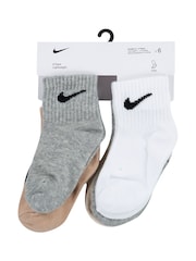 Nike Grey/Black Infant Swoosh Ankle Socks 6 Pack - Image 6 of 10