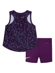 Nike Purple Little Kids Veneer Vest and Shorts Set - Image 2 of 7