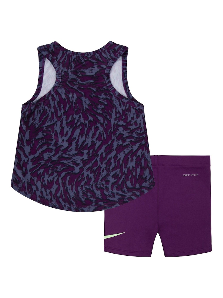 Nike Purple Little Kids Veneer Vest and Shorts Set - Image 2 of 7