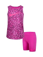 Розовый - Nike Little Kids Veneer Vest and Shorts Set - Image 8 of 14