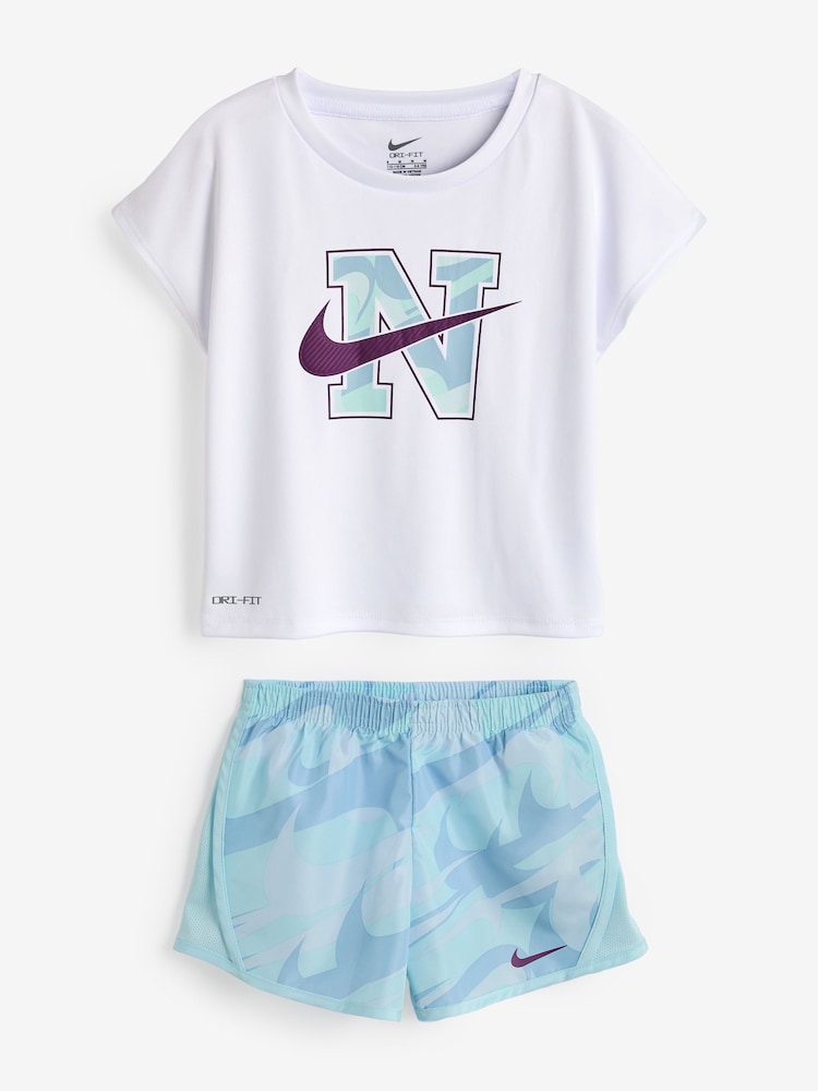 Nike Blue Little Kids Prep In Your Step Top And Shorts Set - Image 1 of 9