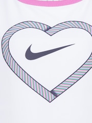 Nike White/Pink Kids Little Happy Camper Shorts Set - Image 7 of 9
