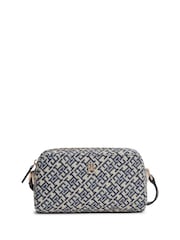 Tommy Hilfiger Blue Monogram Jacquard Crossbody Camera Bag - Image 1 of 4