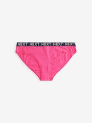 Gold Sparkle/ Green/ Pink Bikini Cotton Rich Logo Knickers 4 Pack - Image 2 of 9