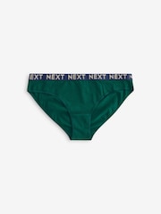 Gold Sparkle/ Green/ Pink Bikini Cotton Rich Logo Knickers 4 Pack - Image 4 of 9