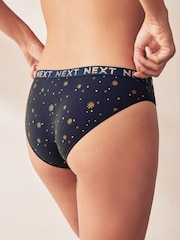Gold Sparkle/ Green/ Pink Bikini Cotton Rich Logo Knickers 4 Pack - Image 7 of 9
