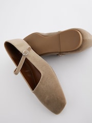 Green Velvet Standard/Wide Fit Forever Comfort® Square Toe Mary Jane Shoes - Image 6 of 8