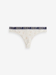 Gold Sparkle/ Green/ Pink Thong Logo Knickers 4 Pack - Image 8 of 9
