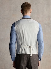 Barbour® Brown Slim Fit Textured Suit Waistcoat - Image 9 of 9