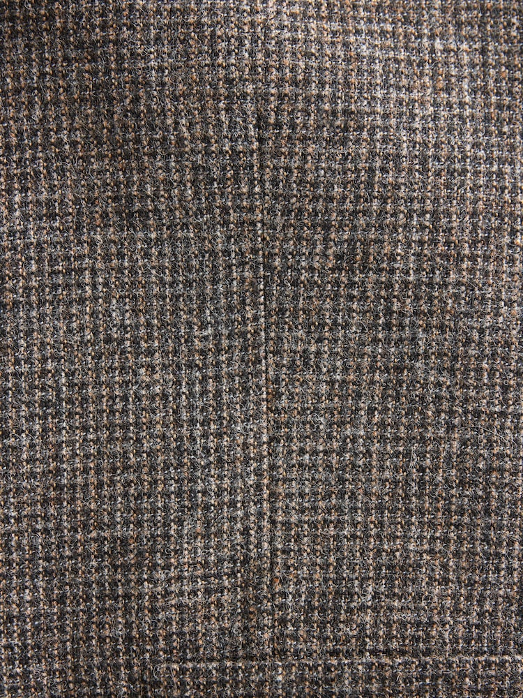 Barbour® Brown Slim Fit Textured Suit Waistcoat - Image 8 of 8