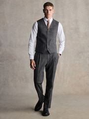 Barbour® Grey Slim Fit Check Suit Waistcoat - Image 2 of 8