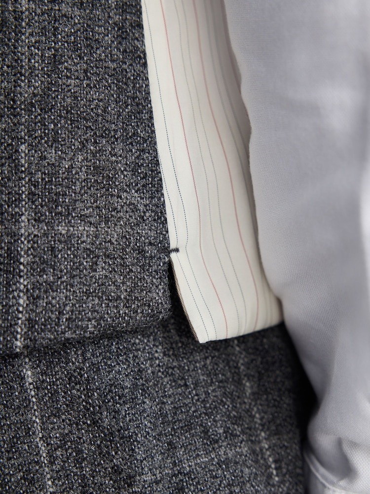 Barbour® Grey Slim Fit Check Suit Waistcoat - Image 4 of 8