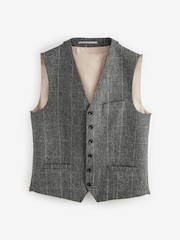 Barbour® Grey Slim Fit Check Suit Waistcoat - Image 5 of 8