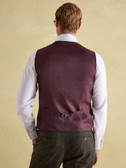 Green Slim Fit Texture Suit Waistcoat - Image 2 of 5
