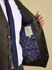 Green Slim Fit Texture Suit Waistcoat - Image 5 of 5