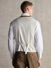 Barbour® Taupe Brown Slim Fit Check Suit Waistcoat - Image 3 of 9