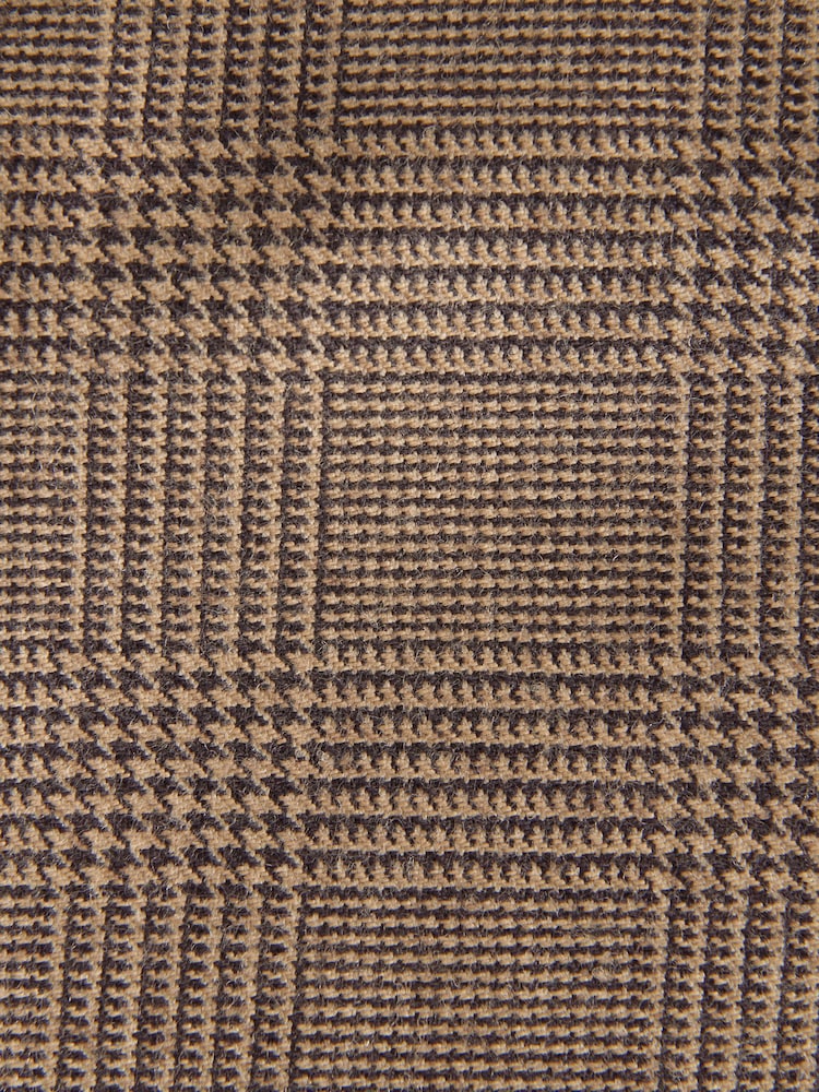 Barbour® Taupe Brown Slim Fit Check Suit Waistcoat - Image 9 of 9