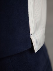 Navy Blue Barbour® Slim Fit Moleskin Suit Waistcoat - Image 5 of 9