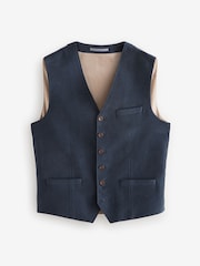 Navy Blue Barbour® Slim Fit Moleskin Suit Waistcoat - Image 6 of 9