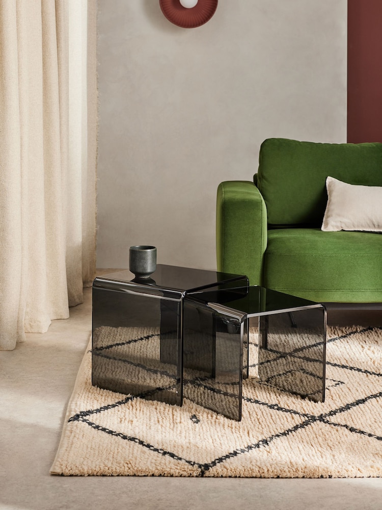 MADE.COM Smoke Grey Hesta Nest of 2 Side Table - Image 1 of 4