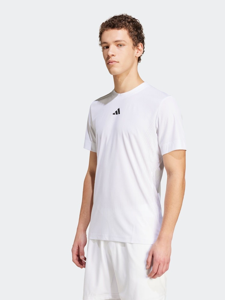 adidas White Tennis Pro AIRCHILL FreeLift T-Shirt - Image 1 of 7
