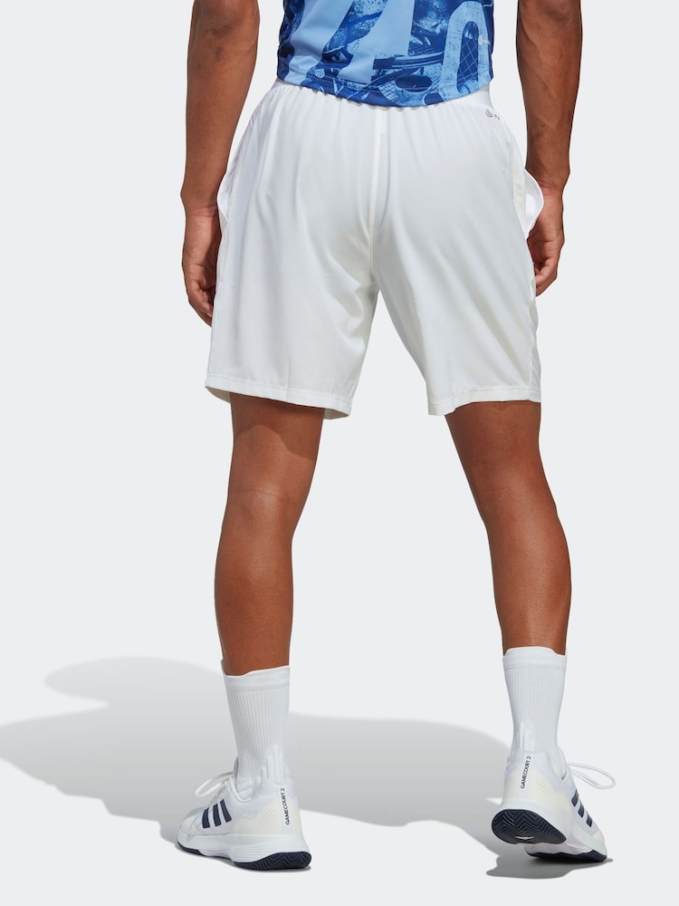 Белый - Adidas Клубный теннис Стрейчевые тканые шорты - Image 2 of 6
